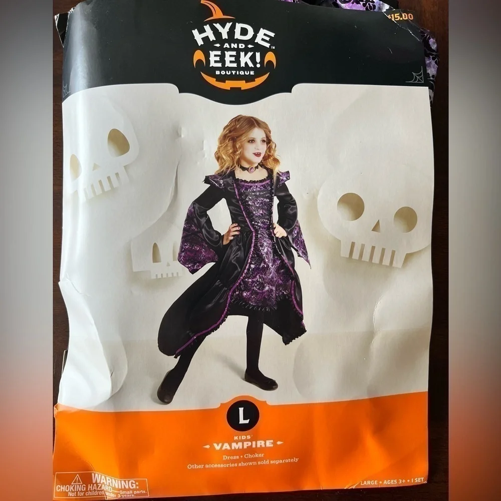 Vampire GIRL Child Halloween Costume Dress Outfit L (12-14)